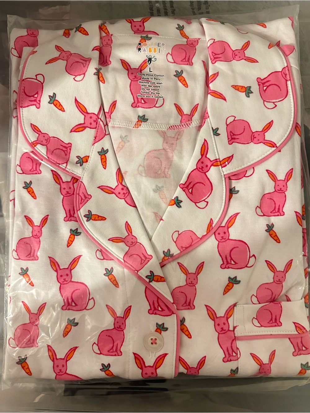 Roller Rabbit  Pink Romy the Rabbit Polo Pajama Set